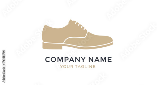Classic mens dress shoe logo design vector illustration.