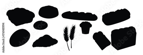 bread illustration set bakery pastry products isolated on