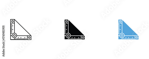 Square icon set vector on white background. mathematics, measure, measurement, symbol.