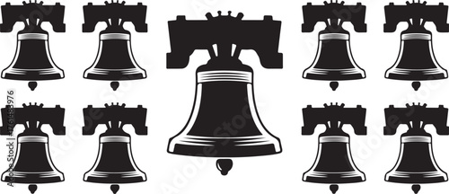 Liberty bell silhouette icon. Clipart image isolated on white background