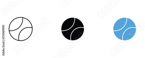 Tennis ball icon set vector on white background. sport, game, symbol.