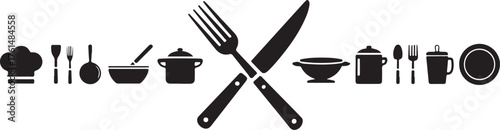 Meal icon vector set. restaurant illustration sign collection. dine symbol. eat logo. cook mark