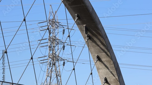 Power Transformer Beyond 6th Street Bridge Arch In Los Angeles