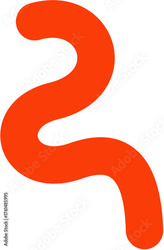 Colourful groovy abstract shape element