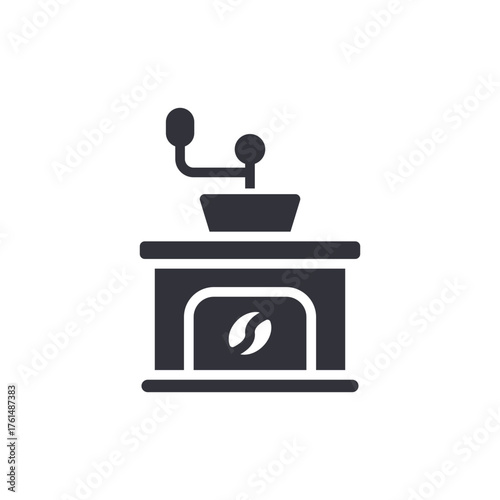 Vintage Coffee Grinder Symbol Manual Mill Illustration