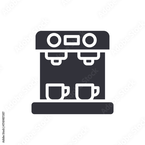 Stylish Coffee Maker Icon Drink Preparation Utensil