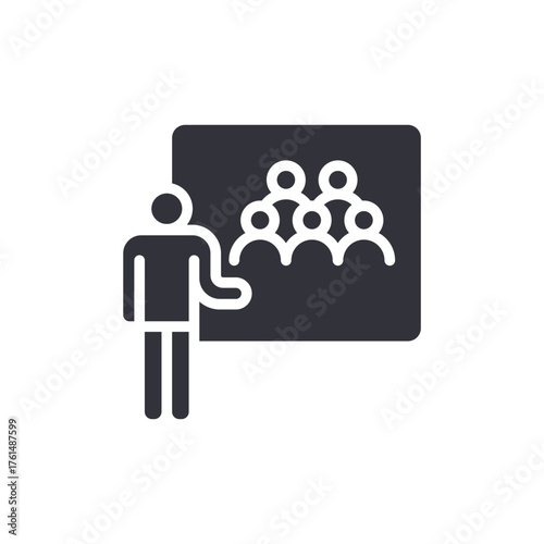 Person Presenting Meeting Group Icon Graphic Illustration