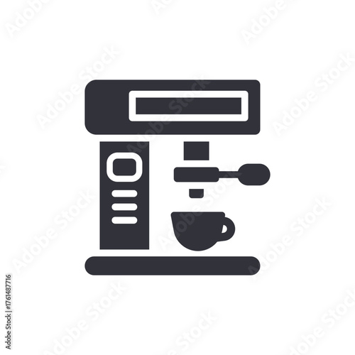 Coffee Maker Device Flat Illustration For Cafe Use
