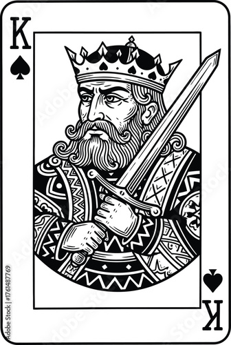 Vector art of king of spades playing card