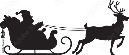 Santa Claus on a reindeer sleigh
