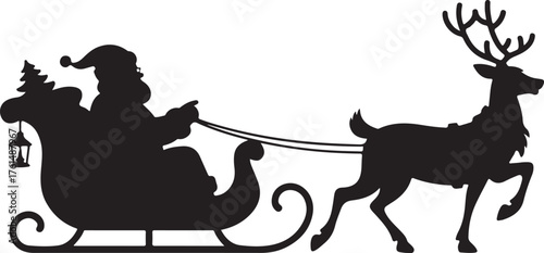 Santa Claus on a reindeer sleigh