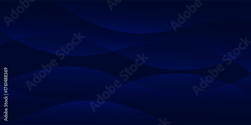 Experience the modern elegance of the abstract gradient wave background. Its dark blue waves create a captivating atmosphere for websites, social media, Vector