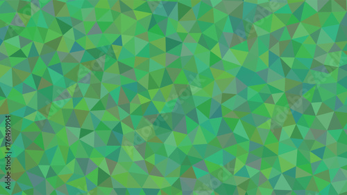 Vibrant green mosaic background with geometric triangle pattern for a modern, fresh design, perfect for stylish wallpapers and creative projects