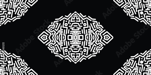 Intricate Rhombus-Shaped Central Abstract Pattern Design