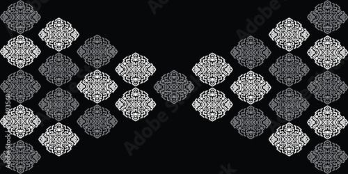 Rhombus Repeat Pattern in White and Grayscale Tones