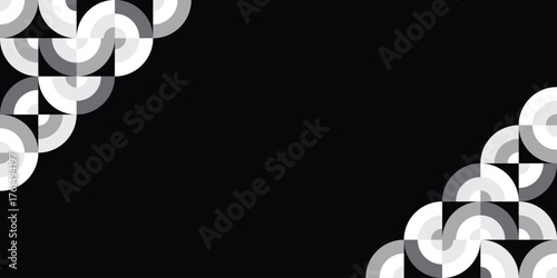 Symmetrical Corners with Concentric Monochrome Arcs