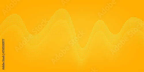 Yellow halftone pattern. Retro comic gradient background. Bright orange pixelated dotted texture overlay.