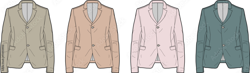 Obraz premium Assortment of Stylish Blazer Designs in Earthy Tones - Fashionable Clothing Variations