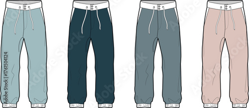 Assortment of Sweatpants Designs for Casual Comfort and Everyday Wear A Fashion Illustration