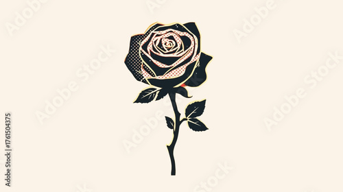 A stunning black rose illustration with intricate details and delicate petals, set against a soft, neutral background, evoking elegance and sophistication.