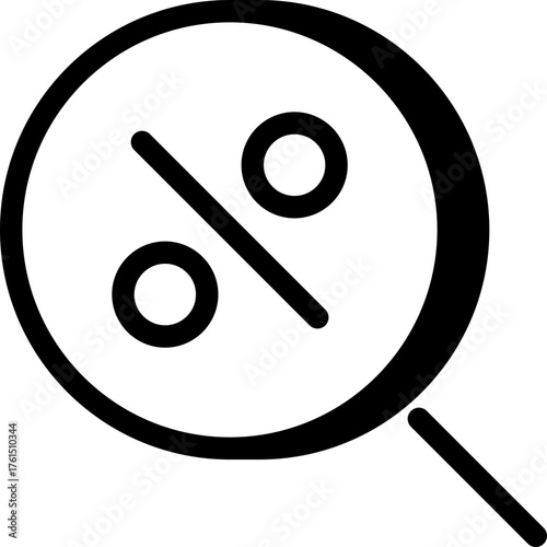 Percentage line icon. Outline vector for rates, interest, and statistics