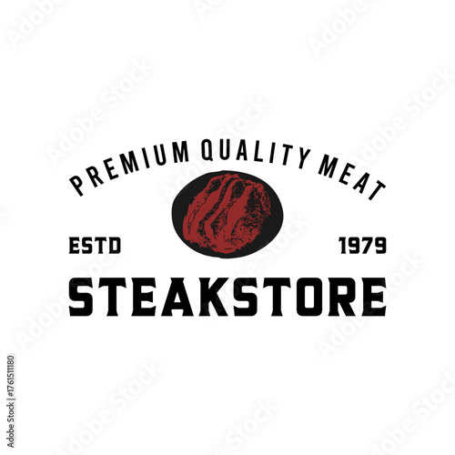 Steakstore premium quality meat logo design with a vintage and classic style