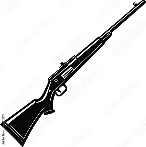 Weapons silhouette set. Collection of various realistic firearms. Assult rifles, sniper rifles, shotguns, handguns, machine guns, historical guns & other. Vector illustration