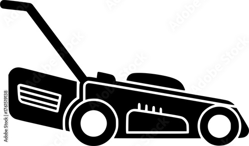 ofvs593 OutlineFilledVectorSign ofvs - lawn mower vector icon . isolated transparent . black outline filled version . AI 10 / EPS 10 . g11936
