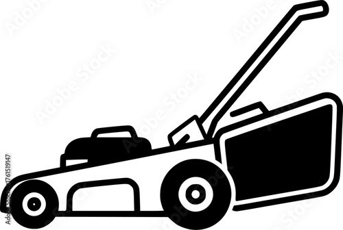 ofvs593 OutlineFilledVectorSign ofvs - lawn mower vector icon . isolated transparent . black outline filled version . AI 10 / EPS 10 . g11936
