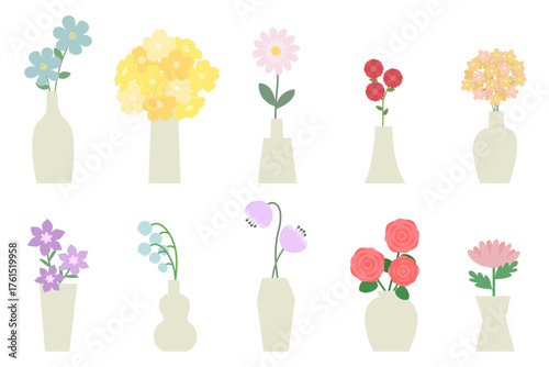 花を生けた花器セット