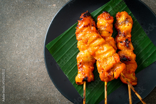 grilled chicken skewer in Asian style