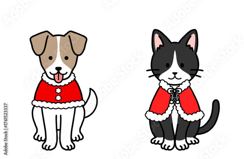 犬と猫のサンタコスチューム