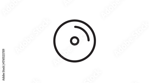 Simple icon representing a compact disc or record, symbolizing music and data storage.