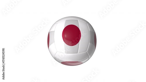 3D Volleyball Ball Transform To Japan Ball Loop Transparent