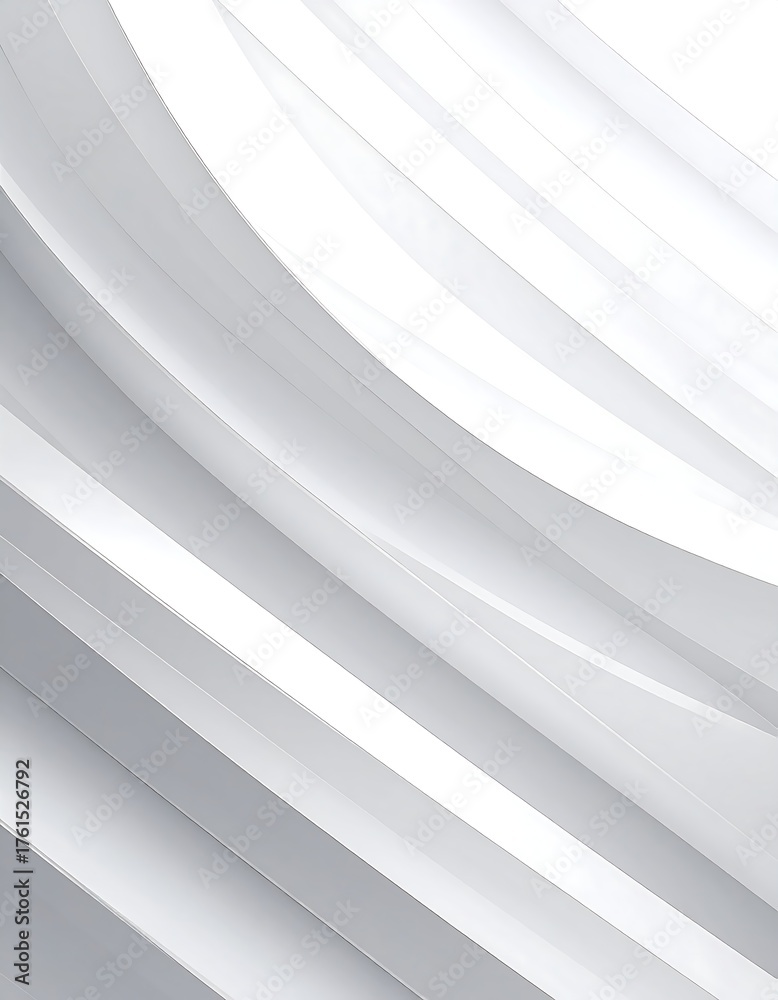 Obraz premium Abstract grayscale composition featuring sleek, curved lines that form a rhythmic diagonal pattern, creating depth and shadows