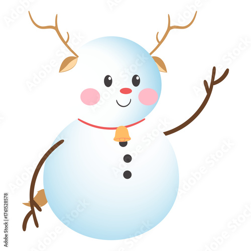 illustration of a snowman with red scarp