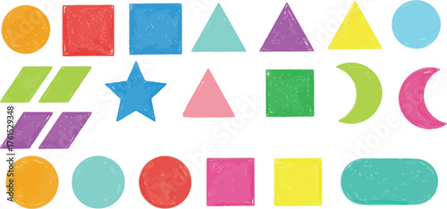 Vector art of colorful geometric shapes and patterns