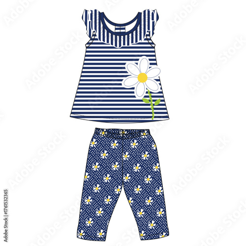 girls baby frocks with leggings flower print  print