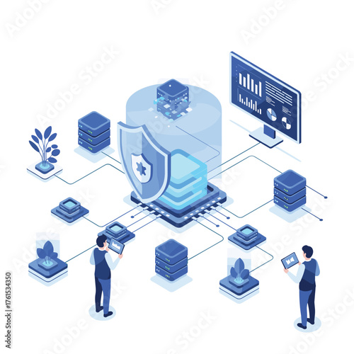 Securing data centers with advanced cybersecurity measures to protect sensitive information and ensure operational continuity.