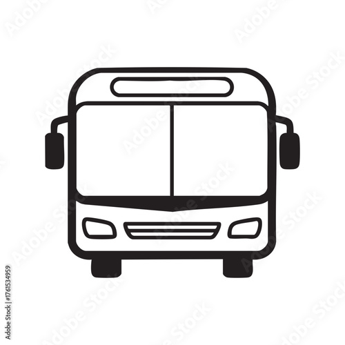 Modern bus front view simple icon for public transport and travel concepts