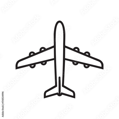 Modern airplane silhouette ready for global travel adventure and exploration