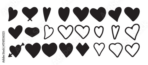 Heart icons set vector. valentine's day , medicine concept . Love passion concept. romantic design. gray hearts in the white background.  vector illustration eps 10
