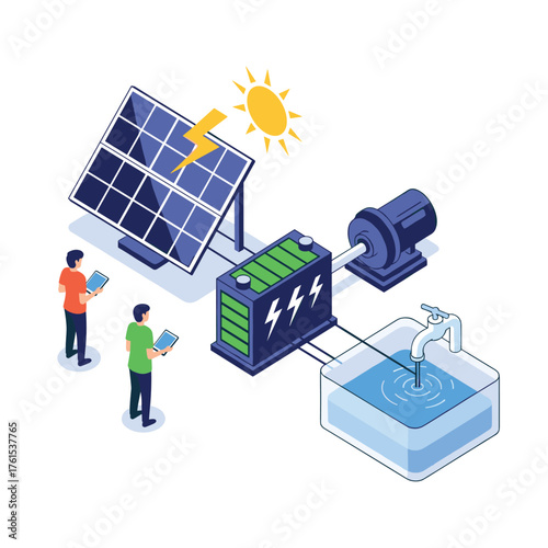 Innovative solar powered water pumping system for efficient resource management.