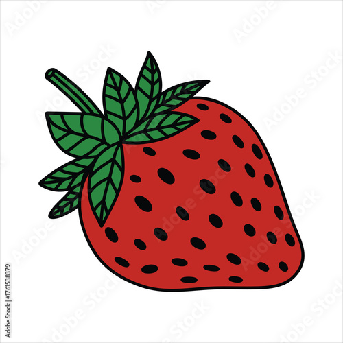 Simple line art icon of strawberry