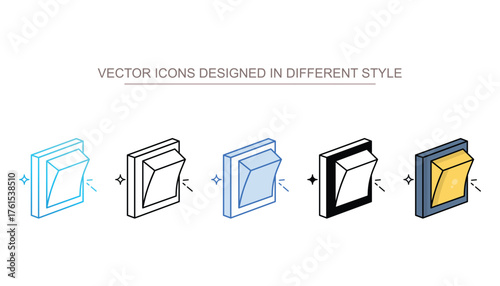 Electric Switch icon set multiple style collection