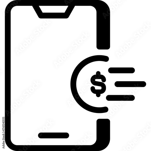 Mobile payment line icon. Outline vector for finance, e-commerce, and banking