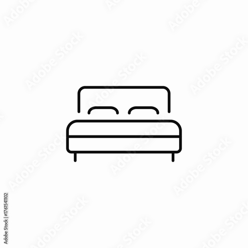 double mattress pillows bed icon sign vector