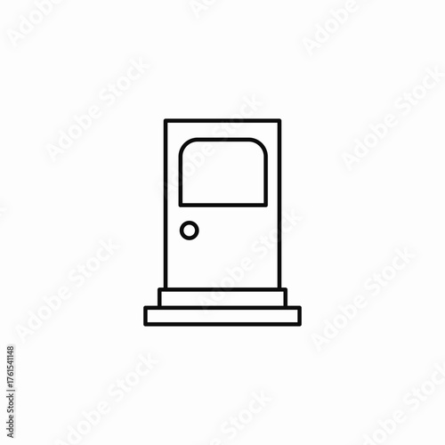 interior house door icon sign vector