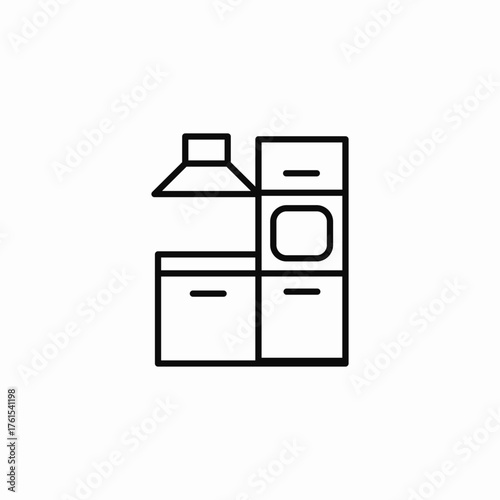 kitchen cabinets range hood icon sign vector