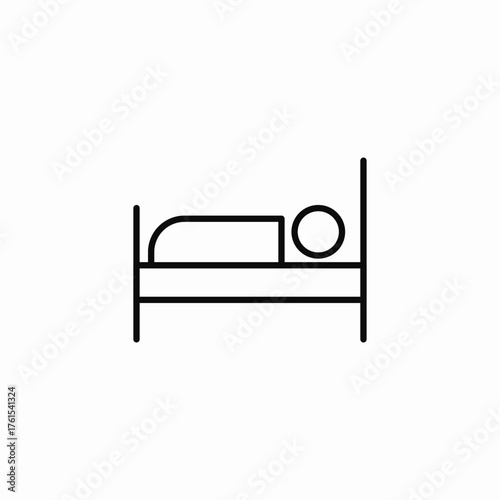 single person sleeping bed icon sign vector